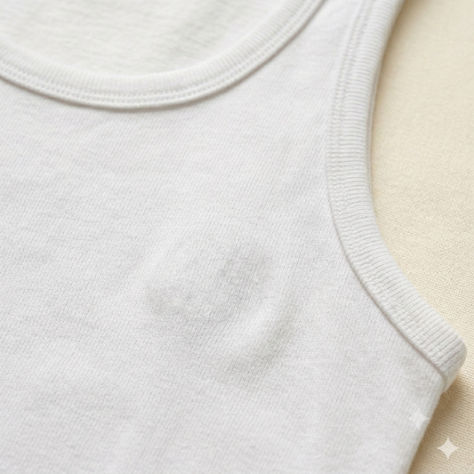 Pure Cotton White Sleeveless Vest - Pack of 3