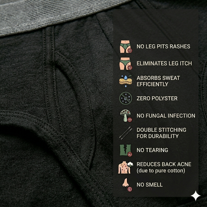 Pure Cotton Black Men Boxers - Pack of 3