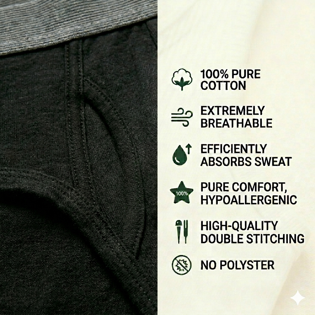 Pure Cotton Black Men Boxers - Pack of 3