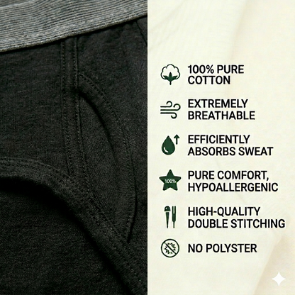 Pure Cotton Black Men Boxers - Pack of 3