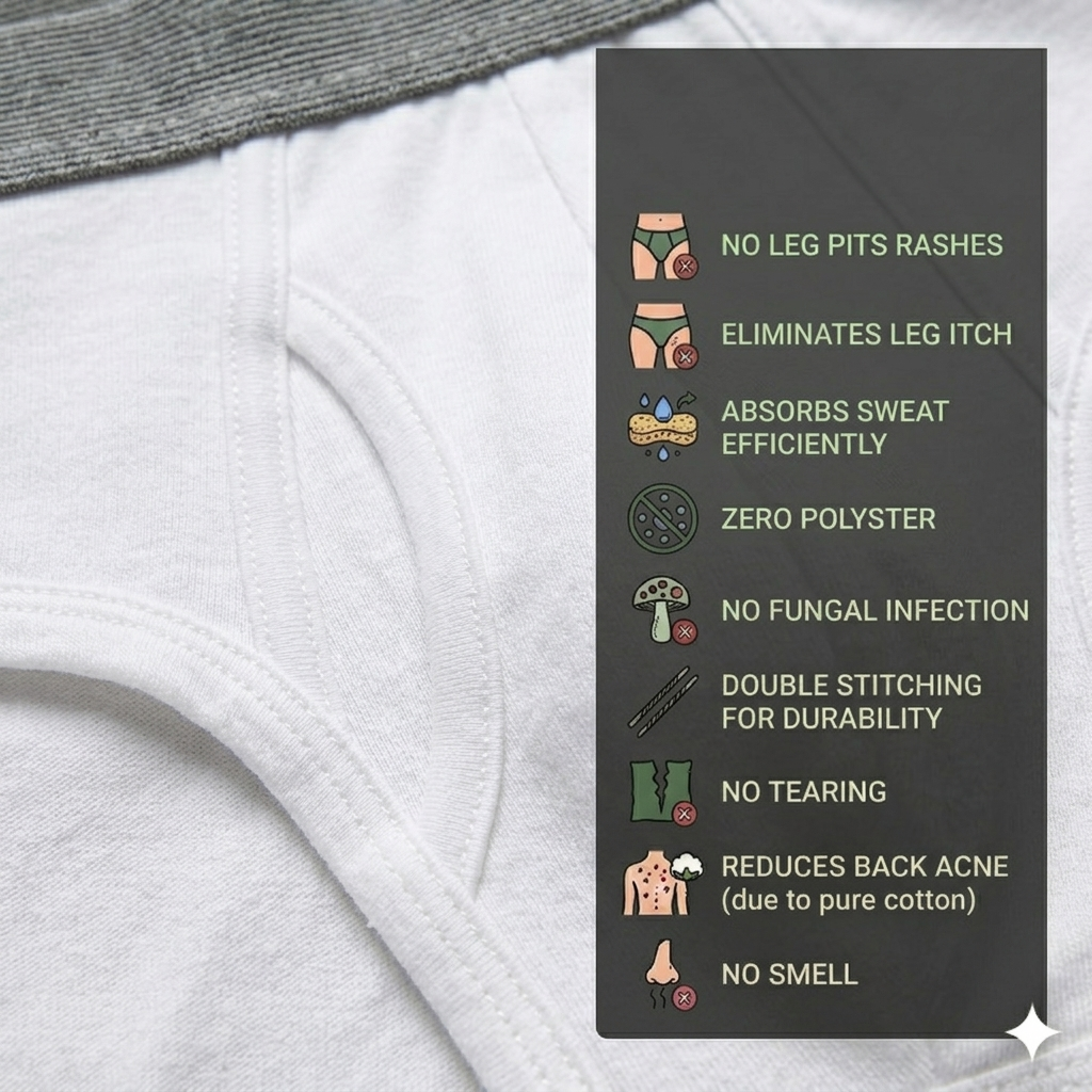 Pure Cotton White Men Boxer - Pack of 3