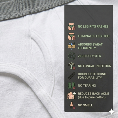 Pure Cotton White Men Boxer - Pack of 3