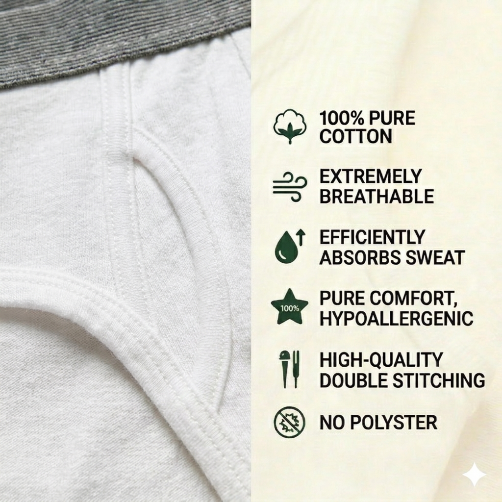 Pure Cotton White Men Boxer - Pack of 3