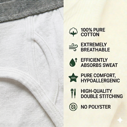 Pure Cotton White Men Boxer - Pack of 3