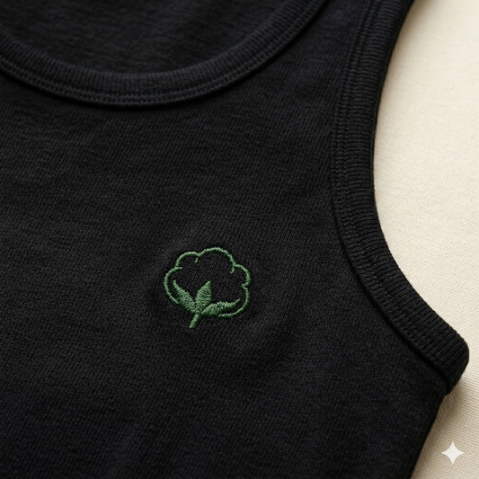 Pure Cotton Black Sleeveless Vest - Pack of 3