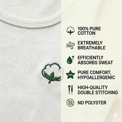 Pure Cotton White Half Sleeves Vest - Pack of 3